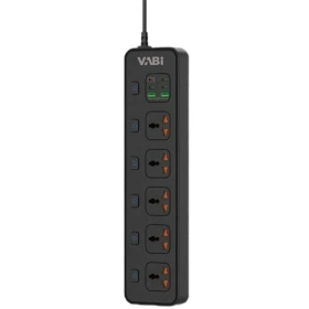 چندراهی برق و شارژر VABI مدل PS3 با ۵ پریز