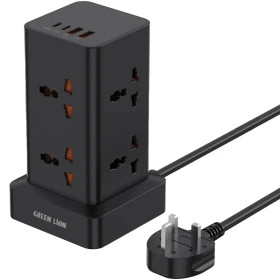 چندراهی برق گرین لاین مدل Green Lion Power Tower Multi-Port با شارژ سریع PD 20W و 8 پریز AC