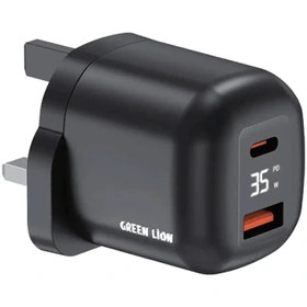 شارژر دیواری گرین لاین مدل Q-Series ظرفیت ۳۵ وات دو پورت USB-C و USB-A