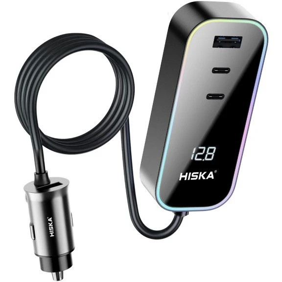 شارژر فندکی هیسکا مدل HCC328 ظرفیت ۱۲۰ وات